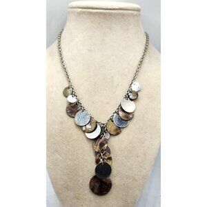 Metal Discs Y Drop Necklace